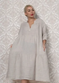 Orange - Gabriella's Roll-up Sleeve Dress