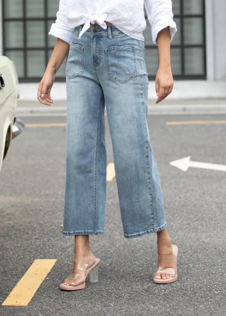 Orange - Heart Pocket Bamboo Denim Pants