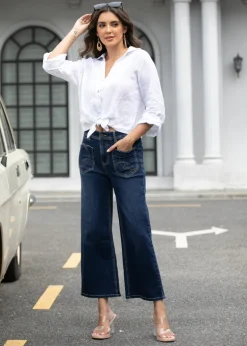 Orange - Heart Pocket Bamboo Denim Pants