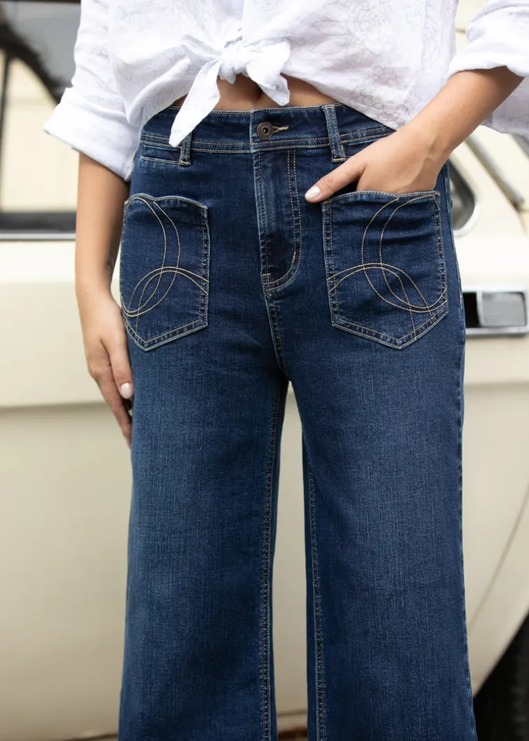Orange - Heart Pocket Bamboo Denim Pants