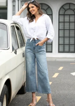 Orange - Heart Pocket Bamboo Denim Pants