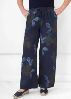 Orange - Pia's Linen Printed Linen Pant