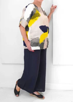 Orange - Sammy's Linen Abstract Top