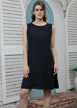 Orange - Sunlit Linen Dress