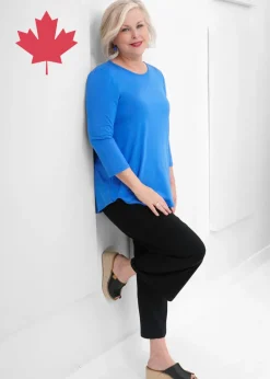 Pure - Bamboo Bateau Neck 3/4 Sleeve Top