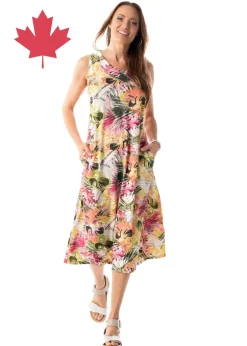 Pure - The Envelope Yoke Tropical Dobby Dress - SALE