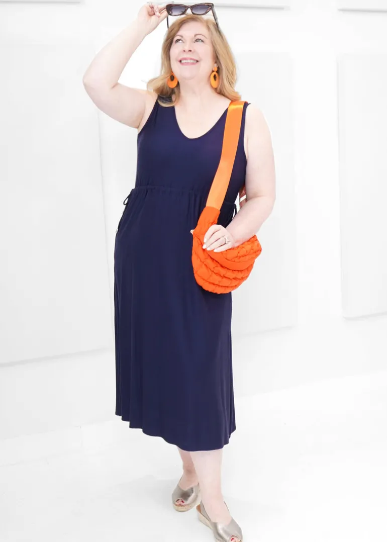 Pure - V-neck Drawstring Dress - SALE