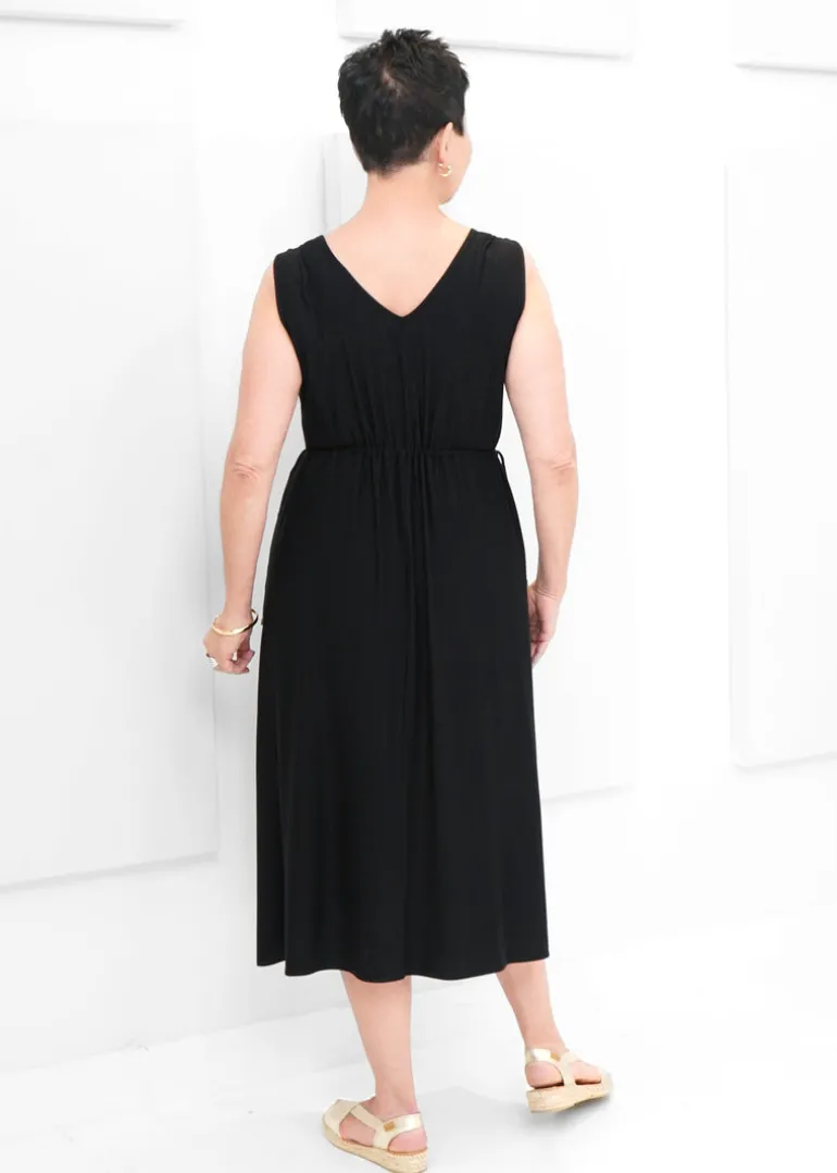 Pure - V-neck Drawstring Dress - SALE