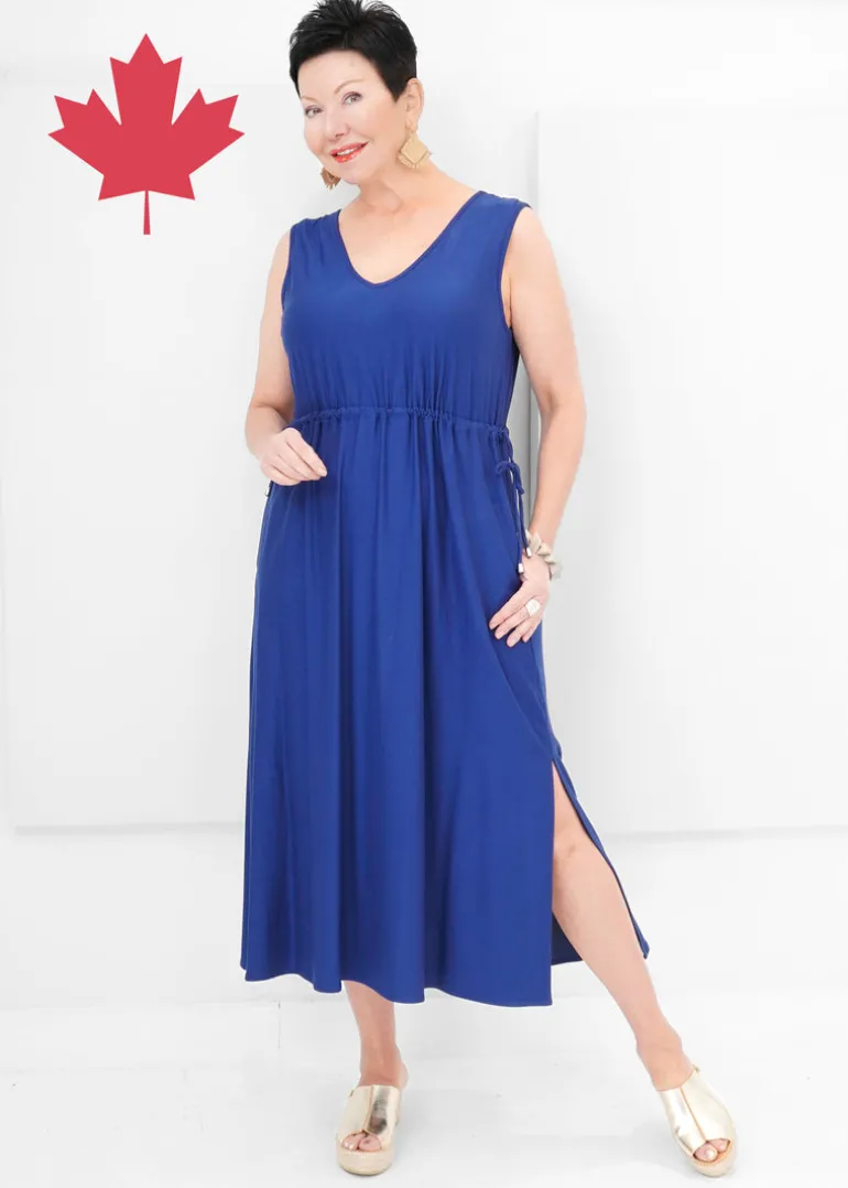Pure - V-neck Drawstring Dress - SALE