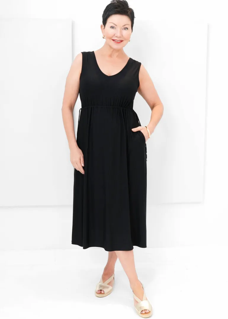 Pure - V-neck Drawstring Dress - SALE