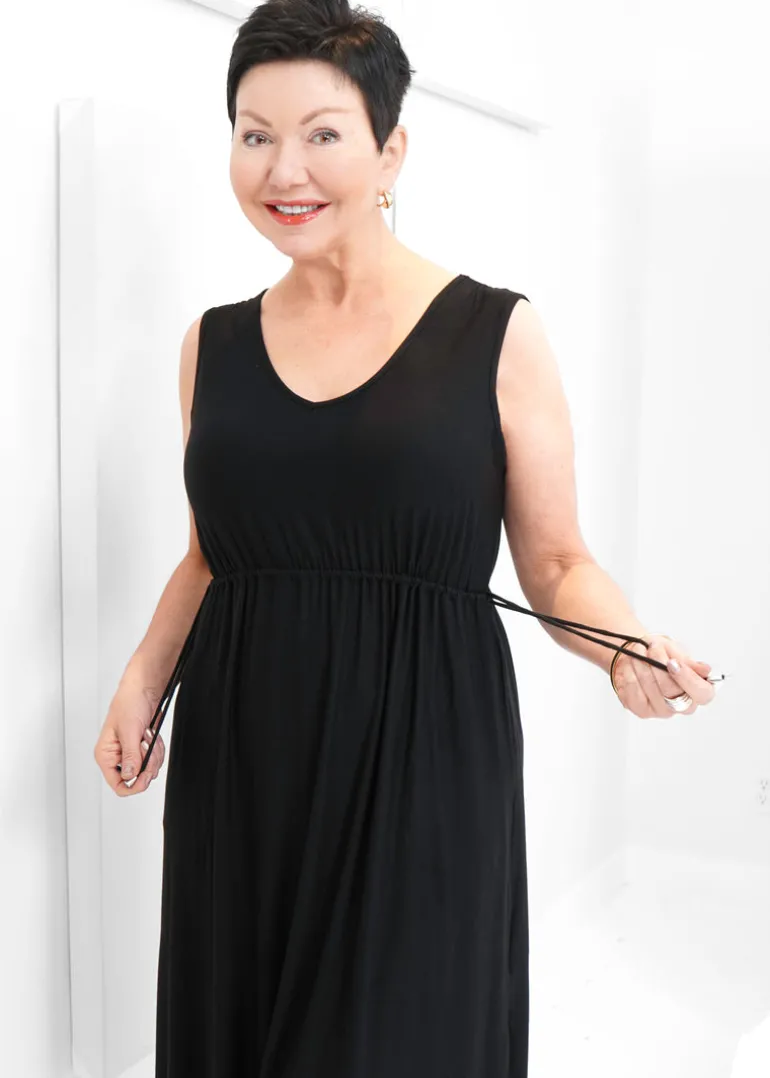 Pure - V-neck Drawstring Dress - SALE