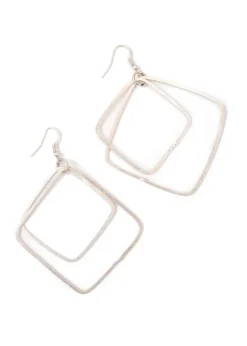 Seraglio - Modern Double Square Drop Earrings