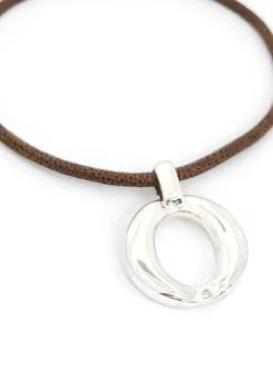 Simon Sebbag - Brown Suede Open Pendant Neckalce