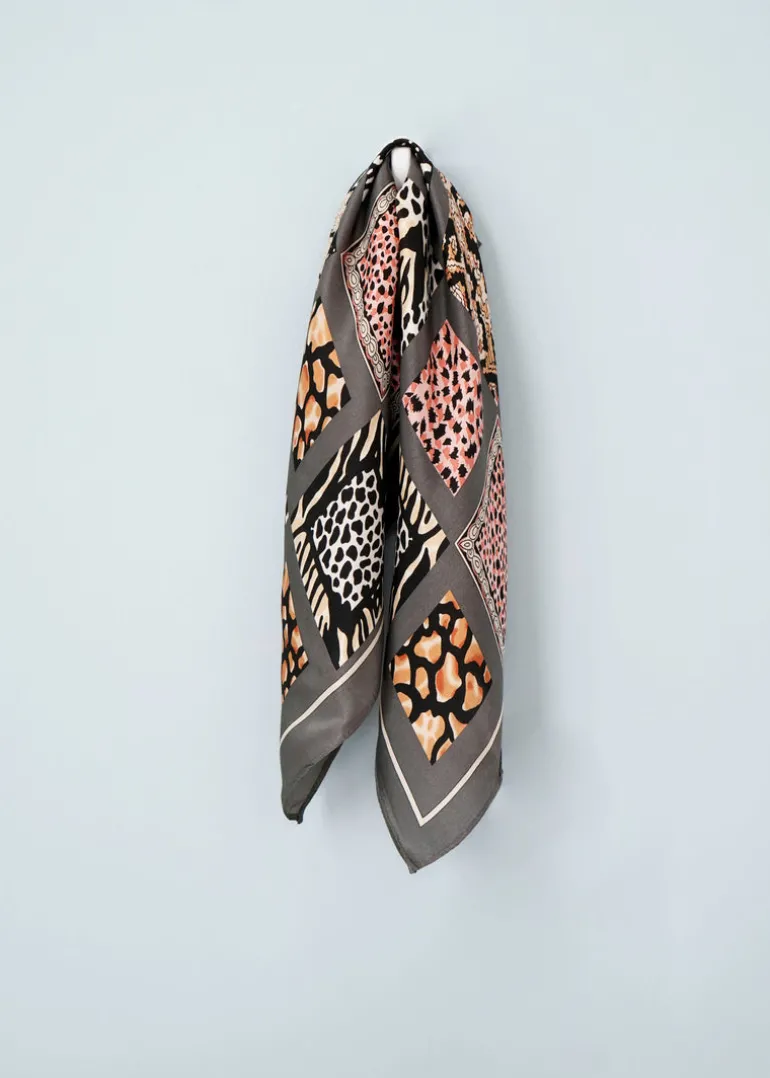 Tom & Eva - Animal Print Patchwork Silk Neckerchief