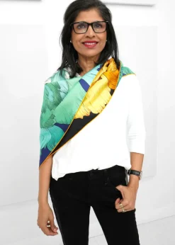 Tom & Eva - Reversible Floral Silk Scarf