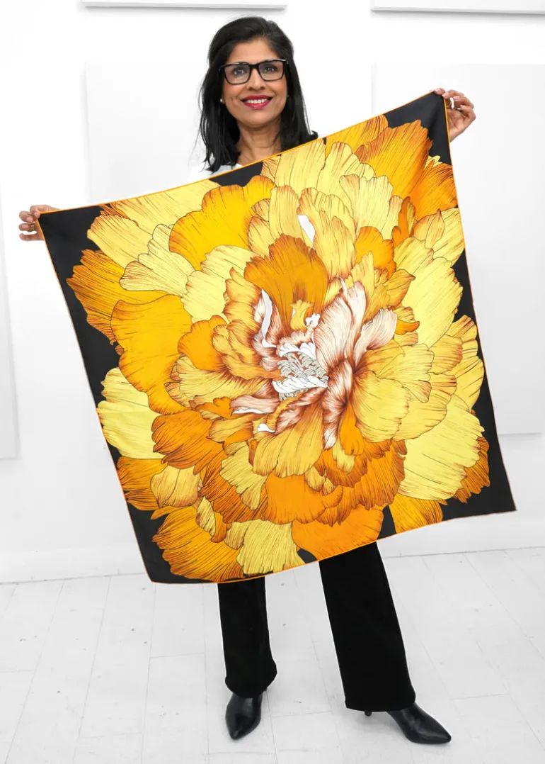 Tom & Eva - Reversible Floral Silk Scarf