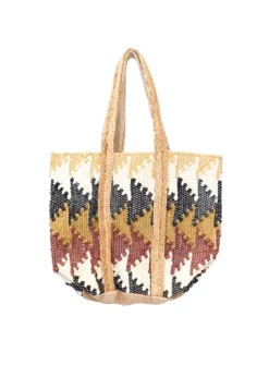 Venus - Burgundy Mix Jute Tote Bag