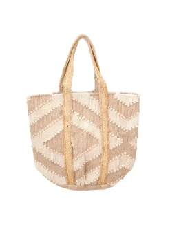 Venus - Cream & Natural Jute Tote Bag