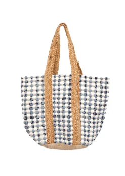 Venus - Denim & White Jute Tote Bag