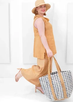 Venus - Denim & White Jute Tote Bag