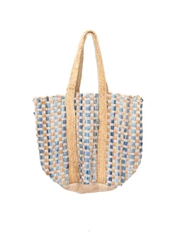Venus - Denim Mix Jute Tote Bag