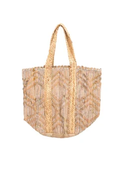 Venus - Diamond Weave Natural Jute Tote Bag