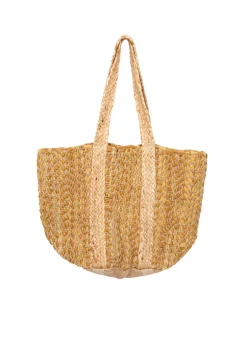 Venus - Natural Leather Woven Jute Tote Bag