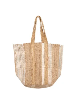 Venus - Natural Stripe Jute Tote Bag
