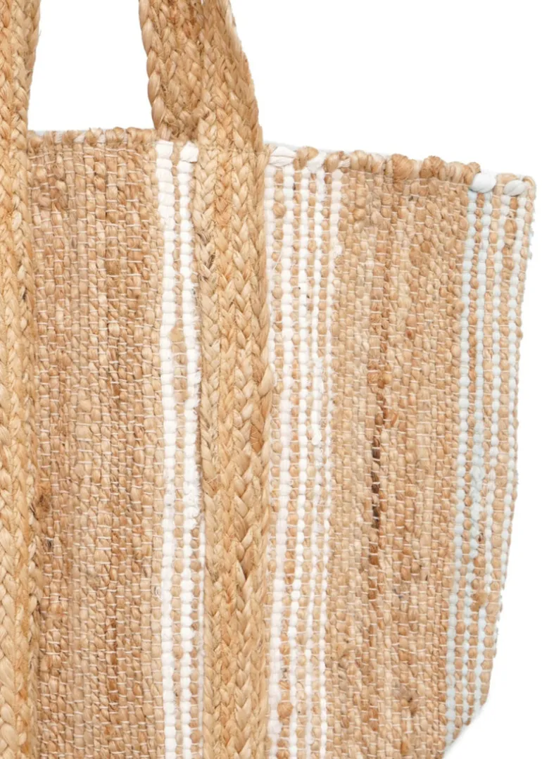 Venus - Natural Stripe Jute Tote Bag