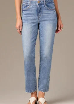 Wit & Wisdom - Logan High Rise Vintage Skinny Jeans with Distressed Hem