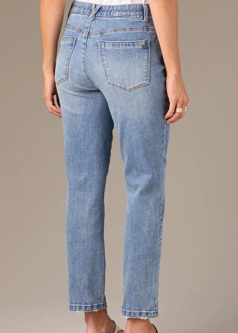 Wit & Wisdom - Logan High Rise Vintage Skinny Jeans with Distressed Hem