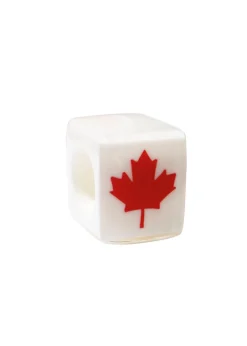 Zsiska - Maple Leaf Cube Bead White