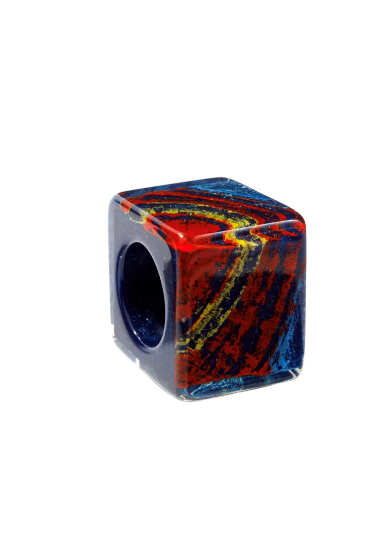 Zsiska - Metallic Lines Cube Bead - PRE ORDER
